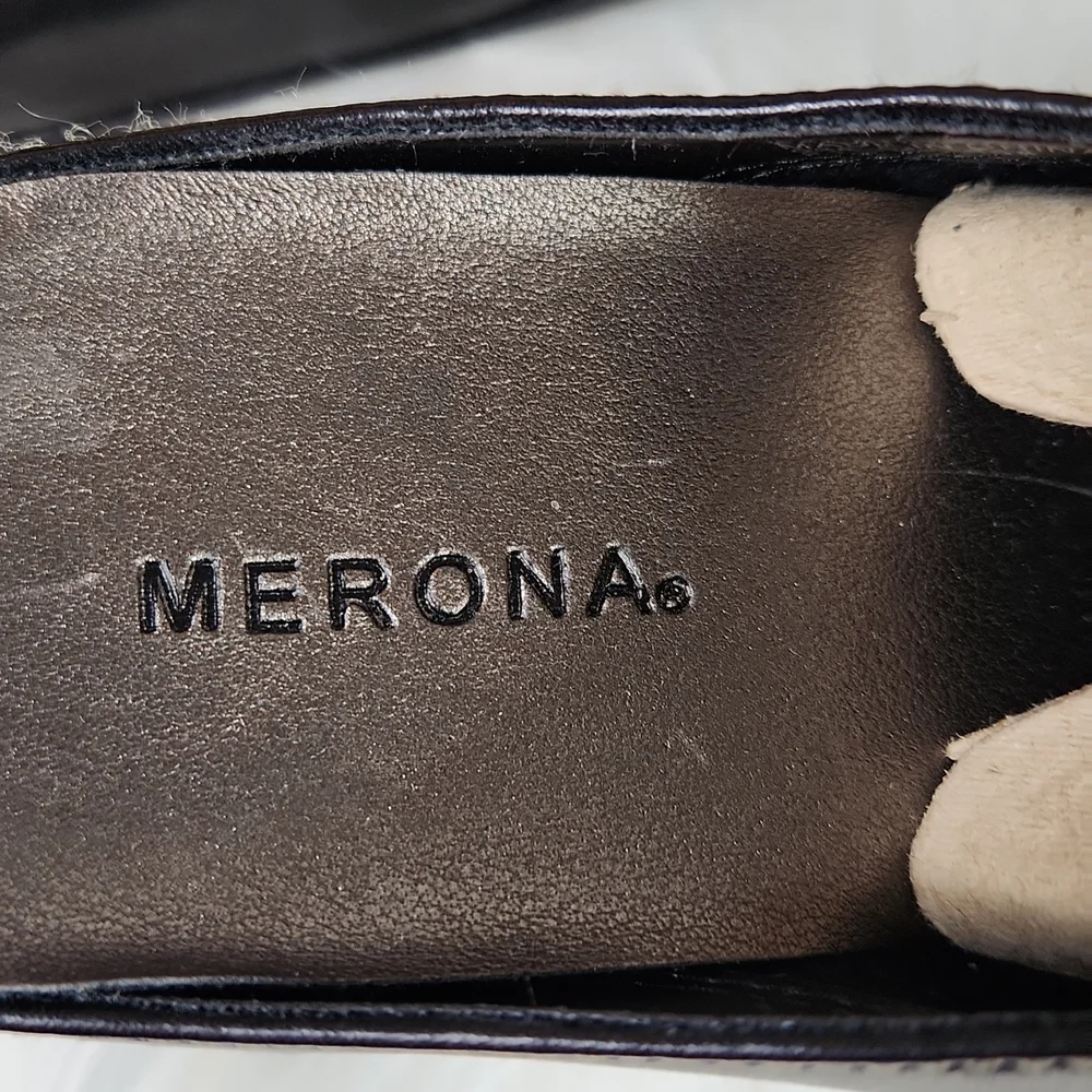 Merona, Women's Black Stick in heels with white top stitch and silver ha… - Picture 11 of 11